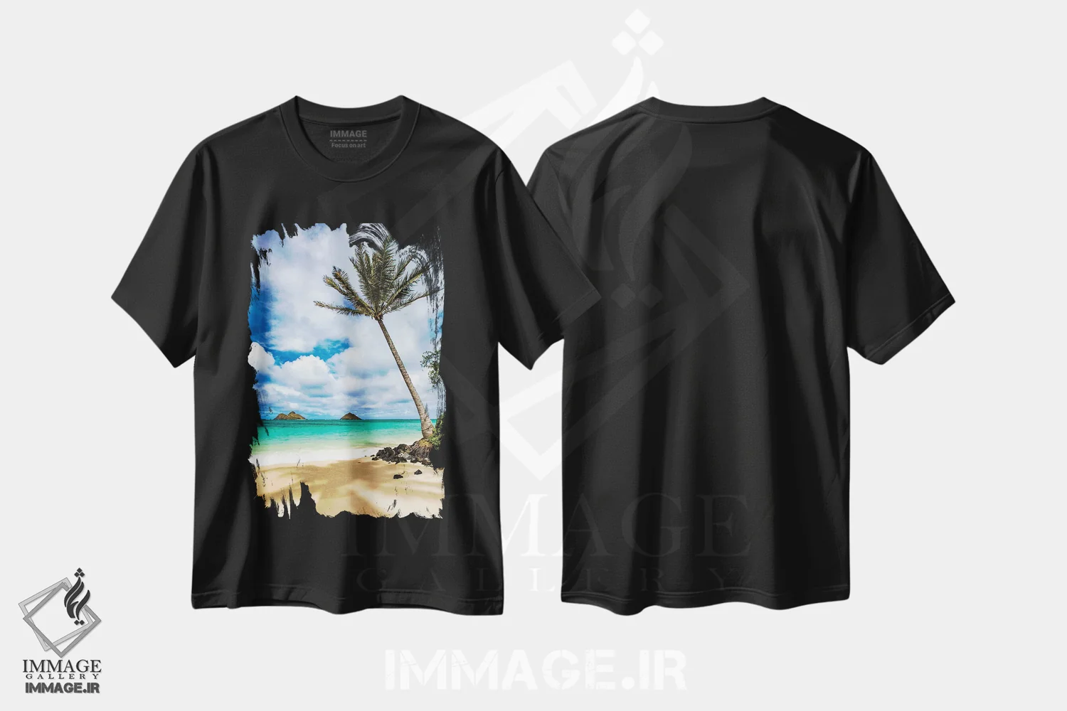 تیشرت مشکی طرح دار – تیشرت ساحلی ,صحبت سایه اثر شین مایرز فروشگاه ایماژ