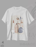 تیشرت سفید طرح دار – تیشرت هنری ,گلدان تابستانی II اثر مایا وودز immage.ir