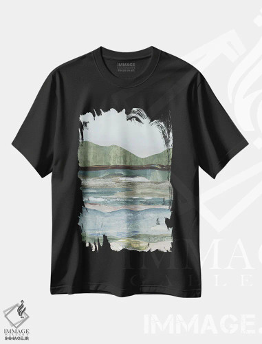 تیشرت مشکی طرح دار – تیشرت طبیعت ,منظره ملایم II اثر مایا وودز فروشگاه ایماژ