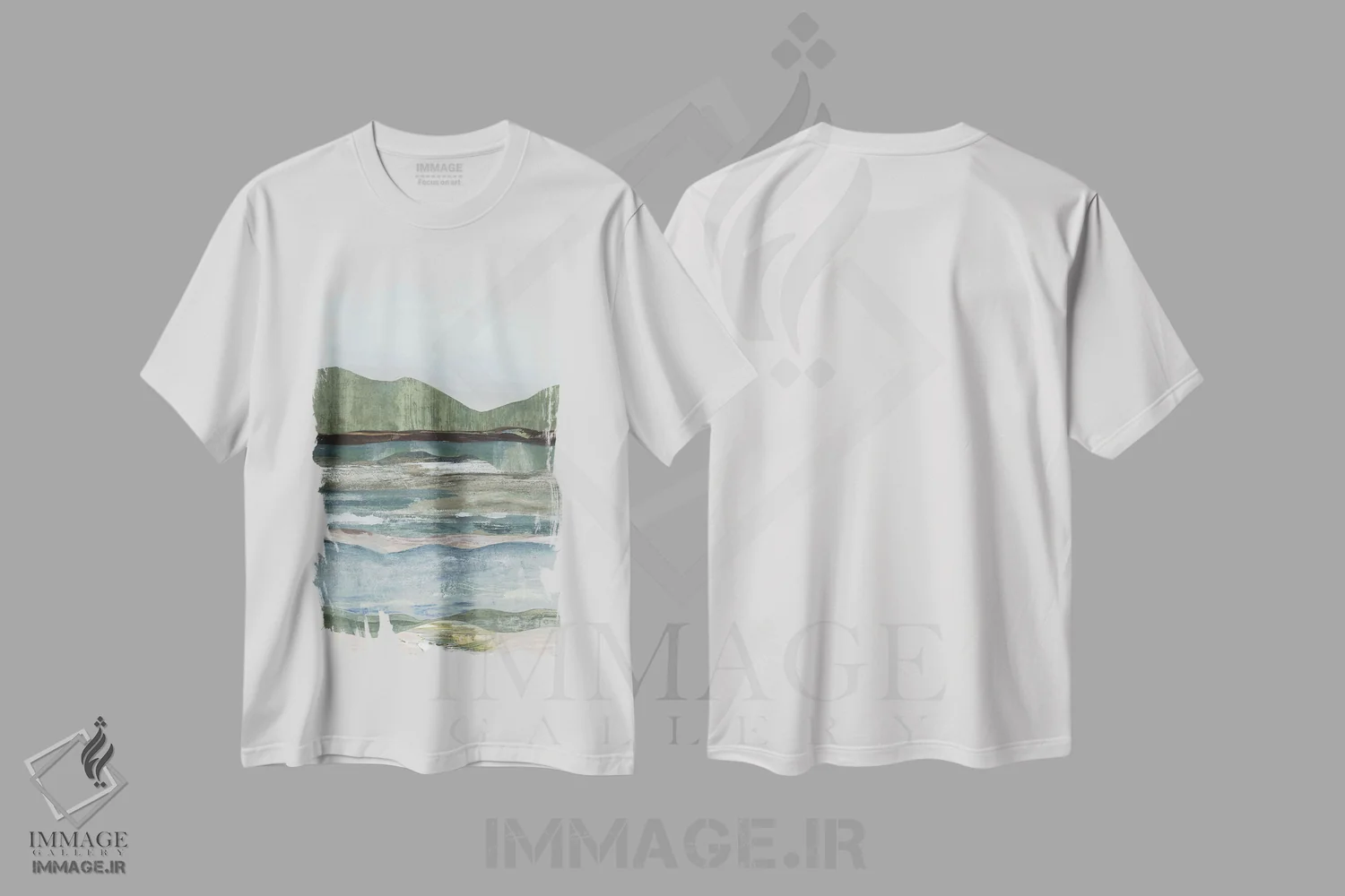 تیشرت سفید طرح دار – تیشرت طبیعت ,منظره ملایم II اثر مایا وودز immage.ir