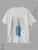 تیشرت سفید طرح دار – تیشرت گلدار ,گلدان های گلدار اثر مایا وودز immage.ir