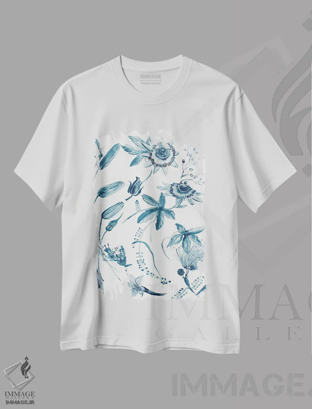 تیشرت سفید طرح دار – تیشرت گل و گیاه ,ژاکوبین I اثر مایا وودز فروشگاه ایماژ