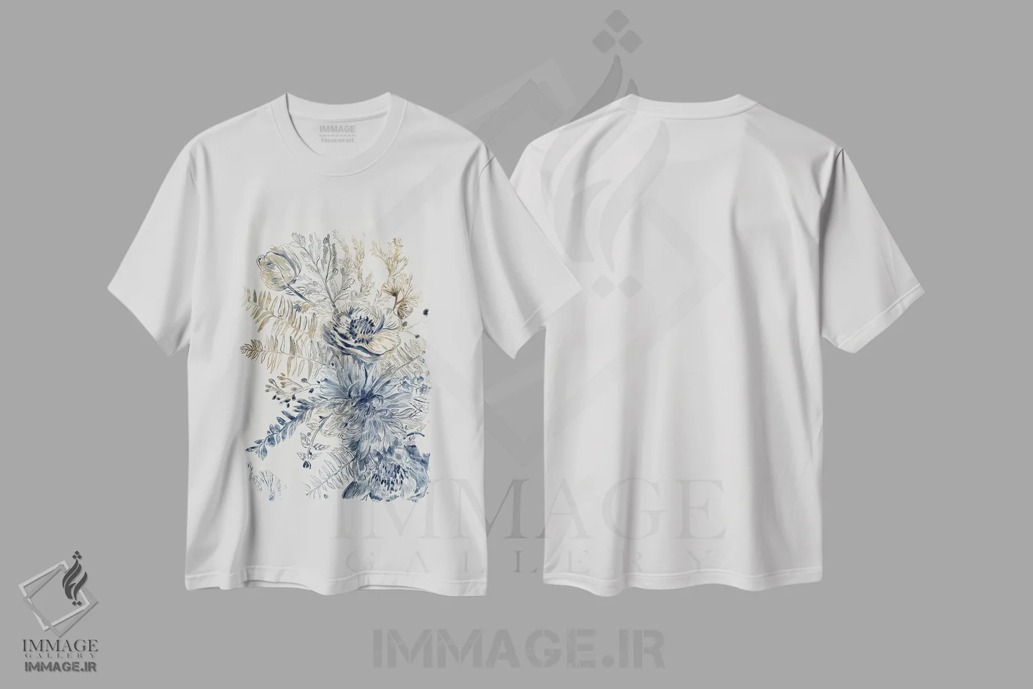 تیشرت سفید طرح دار – تیشرت هنری ,آبی سلطنتی II اثر مایا وودز immage.ir