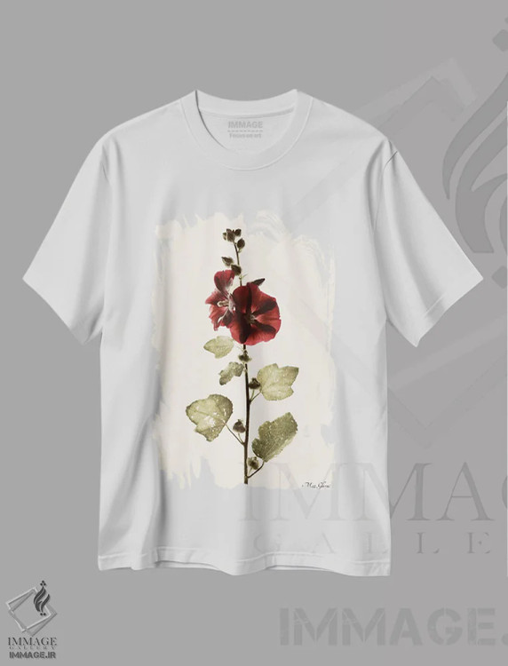 تیشرت سفید طرح دار – تیشرت گلدار ,آلسیا اثر ماز غنی immage.ir