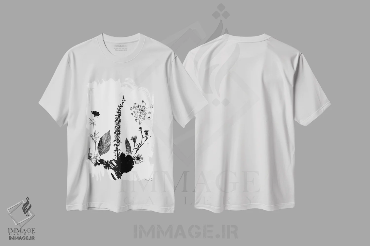 تیشرت سفید طرح دار – تیشرت هنری مینیمال ,توهم اثر ماز غنی فروشگاه ایماژ