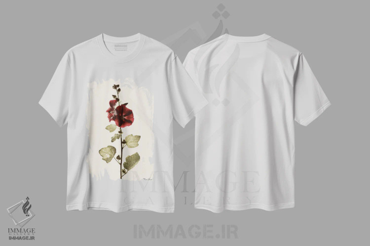 تیشرت سفید طرح دار – تیشرت گلدار ,آلسیا اثر ماز غنی immage.ir