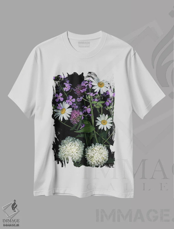 تیشرت سفید طرح دار – تیشرت فانتزی ,پرنتا اثر ماز غنی immage.ir