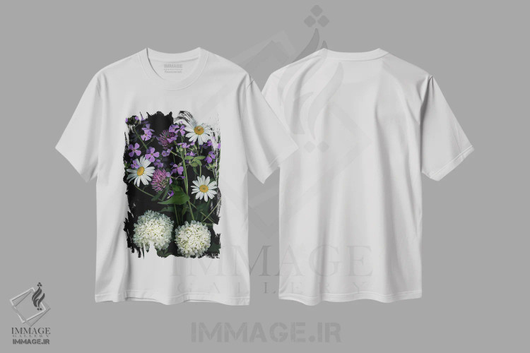 تیشرت سفید طرح دار – تیشرت فانتزی ,پرنتا اثر ماز غنی immage.ir