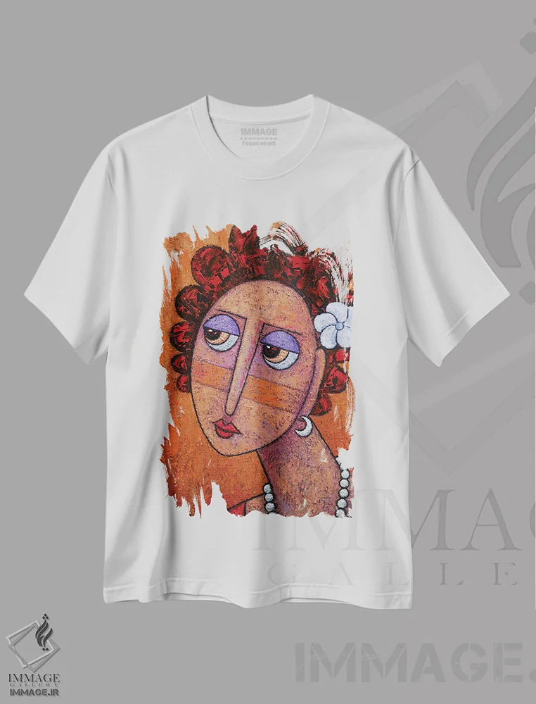 تیشرت سفید طرح دار – تیشرت زنانه ,روز عروسی اثر آدوبی مایداز مکین دی immage.ir