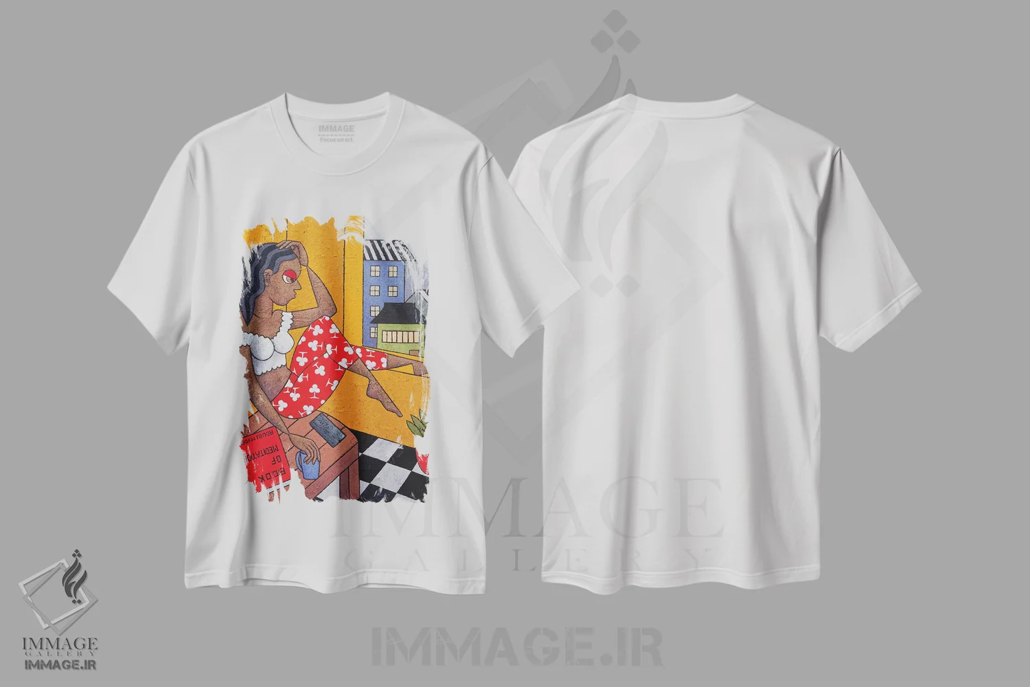 تیشرت سفید طرح دار – تیشرت هنری ,تأمل اثر آدوبی مایداز مکین دی immage.ir