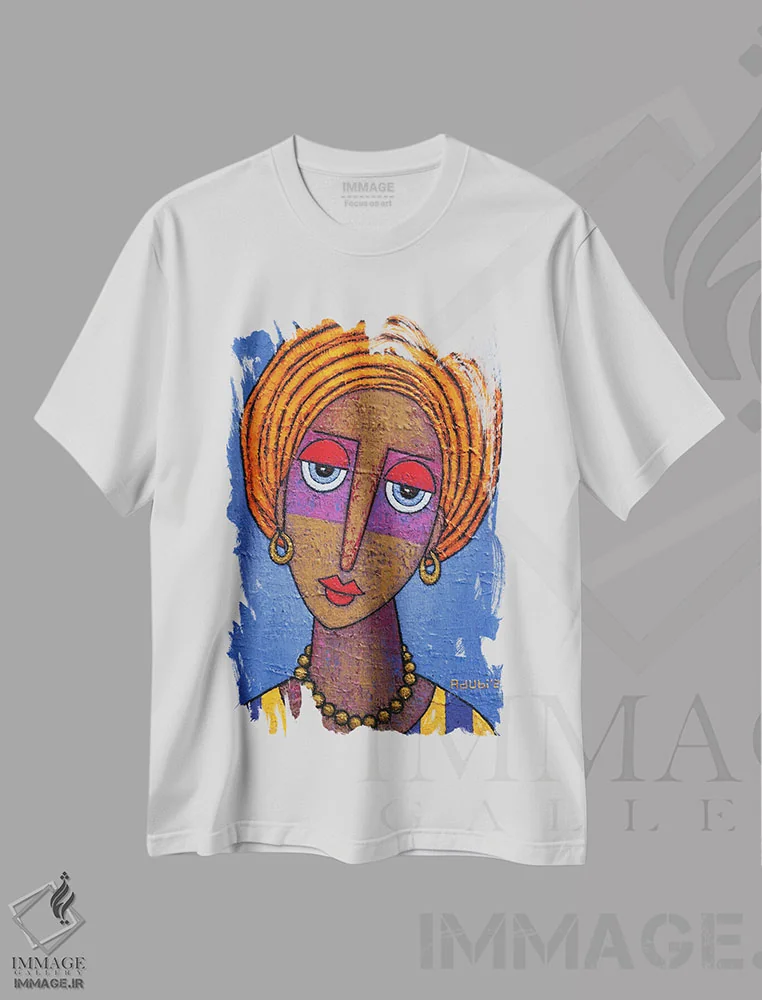 تیشرت سفید طرح دار – تیشرت هنری ,عروس جدید اثر آدوبی مایداز مکین دی فروشگاه ایماژ
