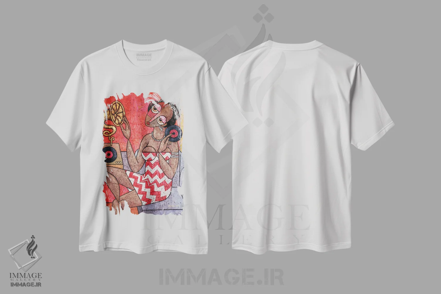 تیشرت سفید طرح دار – تیشرت وینتیج ,ملودی های قدیمی اثر آدوبی مایداز مکین دی immage.ir