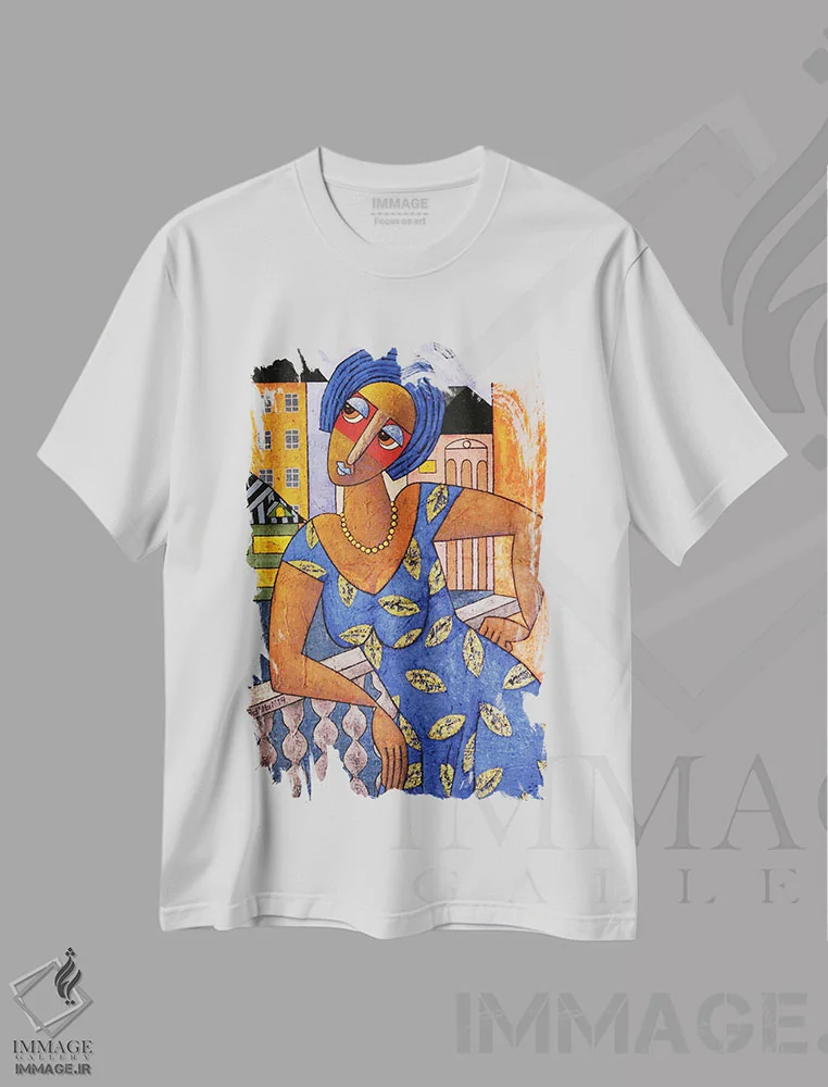 تیشرت سفید طرح دار – تیشرت هنری شهری ,نمایی از بالکن لکّی من اثر آدوبی مایداز مکین دی immage.ir