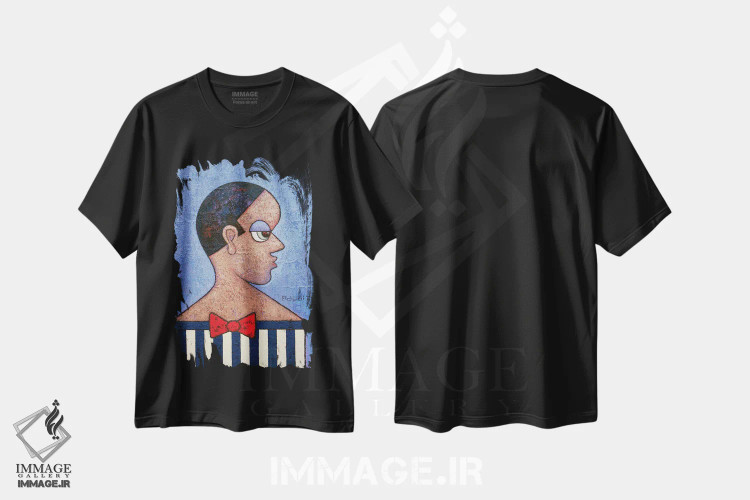تیشرت مشکی طرح دار – تیشرت مدرن مردانه ,مرد دودویی اثر آدوبی مایداز مکین دی فروشگاه ایماژ