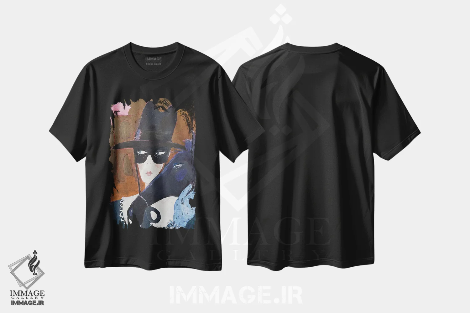تیشرت مشکی طرح دار – تیشرت مردانه داستانی ,زورّو اثر آناستازیا مازور-اسکروبوا فروشگاه ایماژ