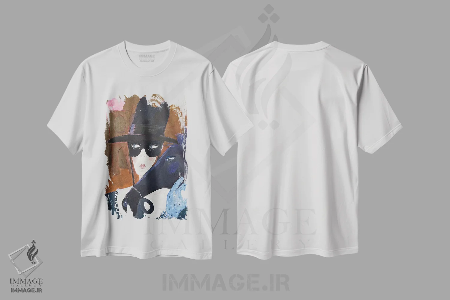تیشرت سفید طرح دار – تیشرت مردانه داستانی ,زورّو اثر آناستازیا مازور-اسکروبوا immage.ir