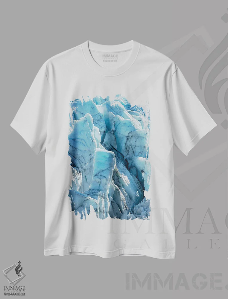 تیشرت سفید طرح دار – تیشرت طبیعت قطبی ,Greenland,یخچال راسل. چشم اندازی در نزدیکی ورقه یخی گرینلند، نزدیک کانگرلوسواک اثر مارتین زویک immage.ir