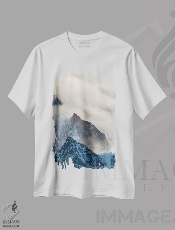 تیشرت سفید طرح دار – تیشرت طبیعت ,ابرهای طوفانی معمولی بر فراز کوه های رشته کوه آلردایس اثر مارتین زویک فروشگاه ایماژ