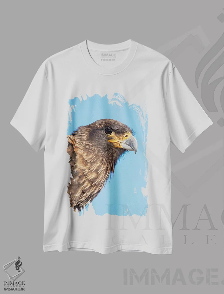 تیشرت سفید طرح دار – تیشرت اسپرت ,Protected, Endemic To The Falkland Islands.,کاراکارا خط دار یا جانی رووک بالغ با پوست زرد معمول در چهره، حفاظت شده و بومی جزایر فالکلند اثر مارتین زویک immage.ir