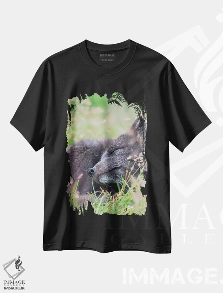 تیشرت مشکی طرح دار – تیشرت حیوانات ,Melrakkasetur Islands, Westfjords, Iceland,روباه قطبی، جزایر ملراکاستور، وستفیوردز، ایسلند اثر مارتین زویک immage.ir