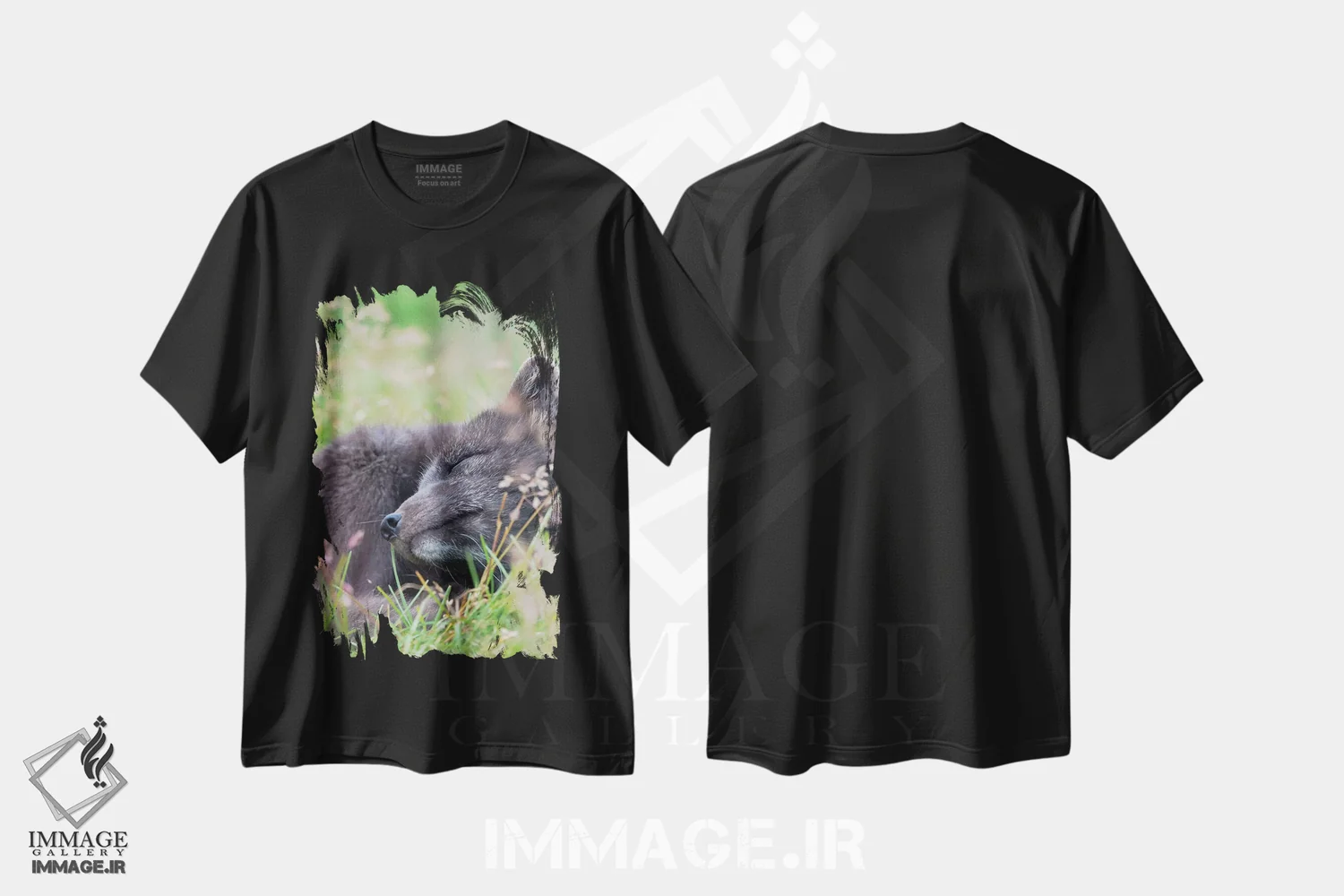 تیشرت مشکی طرح دار – تیشرت حیوانات ,Melrakkasetur Islands, Westfjords, Iceland,روباه قطبی، جزایر ملراکاستور، وستفیوردز، ایسلند اثر مارتین زویک immage.ir