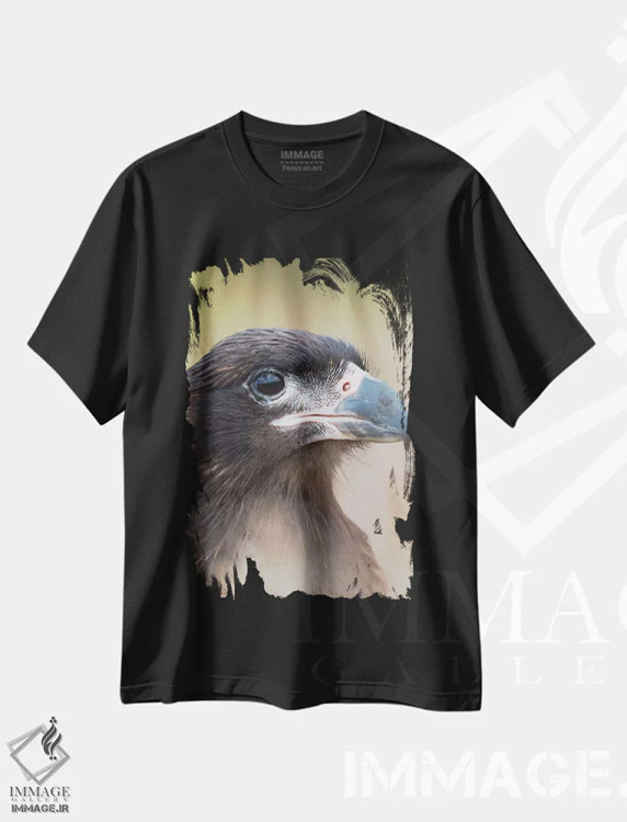 تیشرت مشکی طرح دار – تیشرت حیوانات ,Protected, Endemic To The Falkland Islands.,جوجه با پوست روشن معمول در صورت. کره کارای خط خطی یا جانی روک، حفاظت شده و بومی جزایر فالکلند اثر مارتین زویک فروشگاه ایماژ