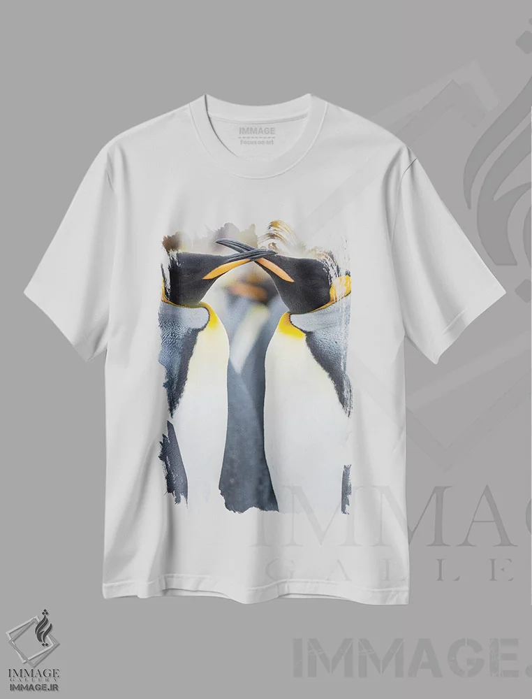 تیشرت سفید طرح دار – تیشرت پنگوئن ,Falkland Islands.,پنگوئن شاه، جزایر فالکلند اثر مارتین زویک فروشگاه ایماژ