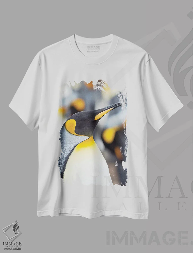 تیشرت سفید طرح دار – تیشرت حیوانات ,Falkland Islands.,پنگوئن شاه، جزایر فالکلند اثر مارتین زویک immage.ir