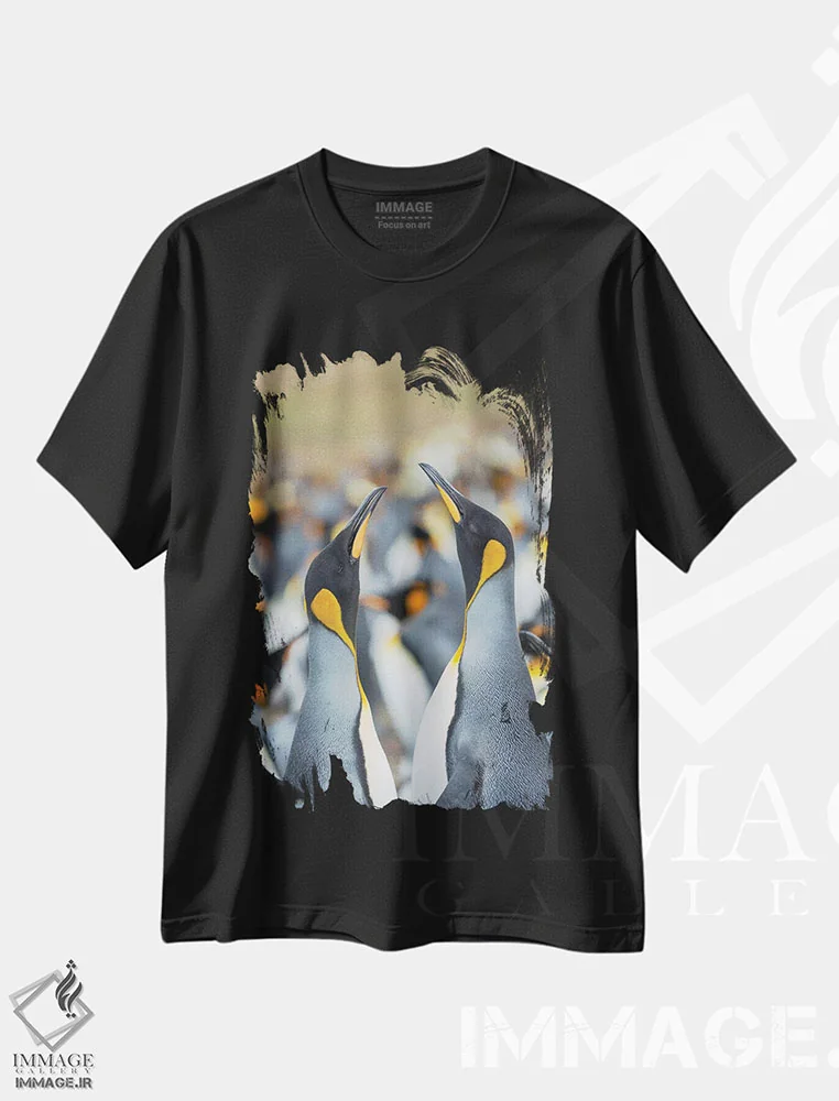 تیشرت مشکی طرح دار – تیشرت حیات وحش ,Falkland Islands.,پنگوئن شاه، جزایر فالکلند اثر مارتین زویک immage.ir