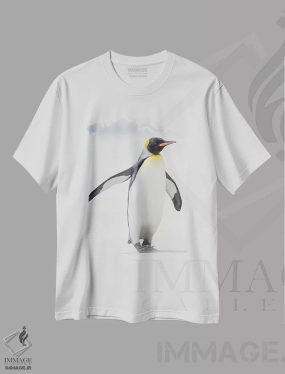 تیشرت سفید طرح دار – تیشرت پنگوئن ,Falkland Islands.,پنگوئن شاه، جزایر فالکلند اثر مارتین زویک immage.ir