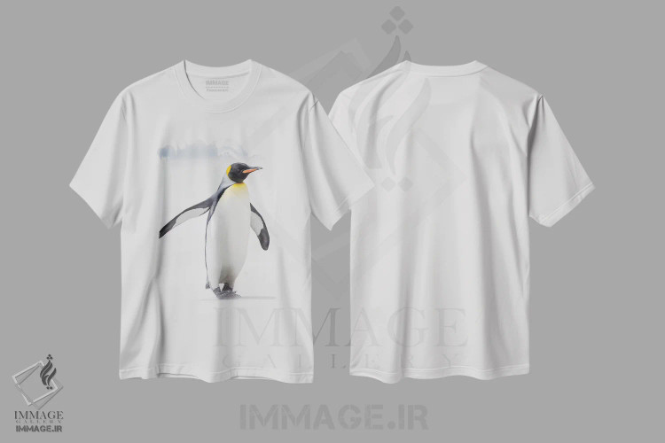 تیشرت سفید طرح دار – تیشرت پنگوئن ,Falkland Islands.,پنگوئن شاه، جزایر فالکلند اثر مارتین زویک immage.ir