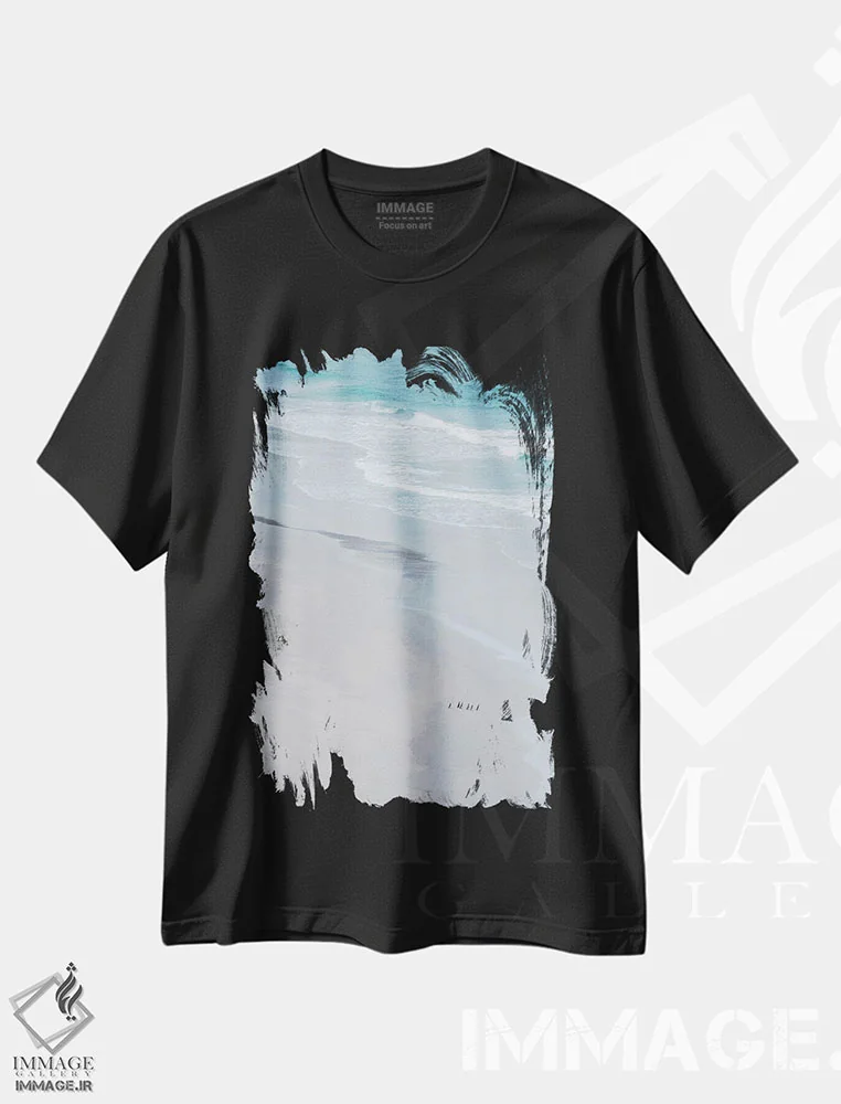 تیشرت مشکی طرح دار – تیشرت طبیعت ,Falkland Islands.,گروه پنگوئن های ماژلانی در ساحل خلوت، جزایر فالکلند اثر مارتین زویک فروشگاه ایماژ