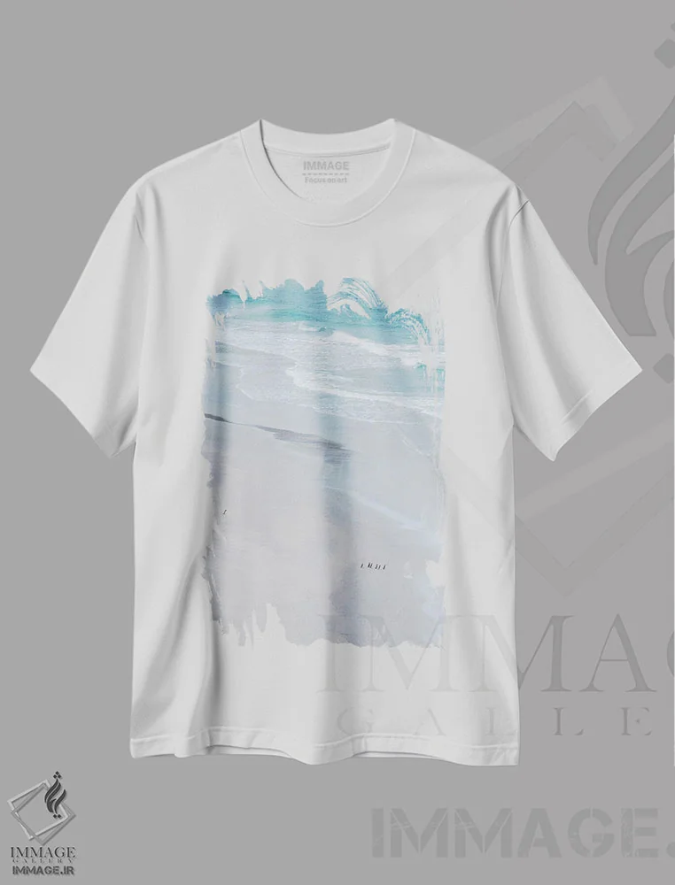 تیشرت سفید طرح دار – تیشرت طبیعت ,Falkland Islands.,گروه پنگوئن های ماژلانی در ساحل خلوت، جزایر فالکلند اثر مارتین زویک immage.ir