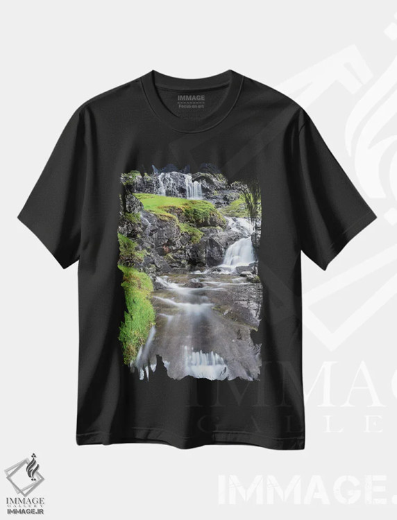 تیشرت مشکی طرح دار – تیشرت منظره ,Faroe Islands,دره ساکسون، جزایر فارو، دانمارک اثر مارتین زویک فروشگاه ایماژ