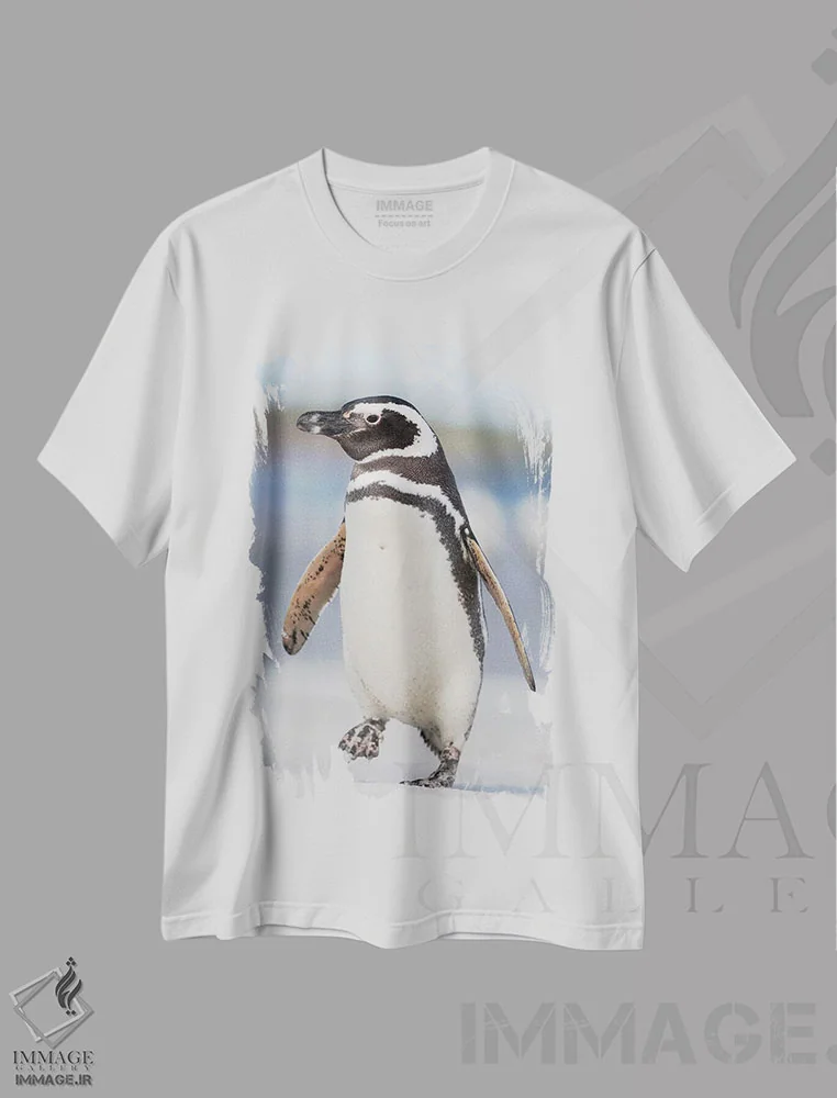 تیشرت سفید طرح دار – تیشرت حیوانات ,Falkland Islands.,پنگوئن ماژلانی، جزایر فالکلند اثر مارتین زویک فروشگاه ایماژ