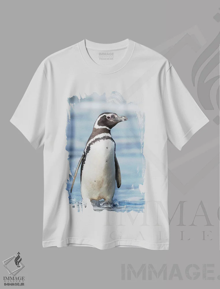 تیشرت سفید طرح دار – تیشرت طبیعت ,Falkland Islands.,پنگوئن ماژلانی، جزایر فالکلند اثر مارتین زویک فروشگاه ایماژ