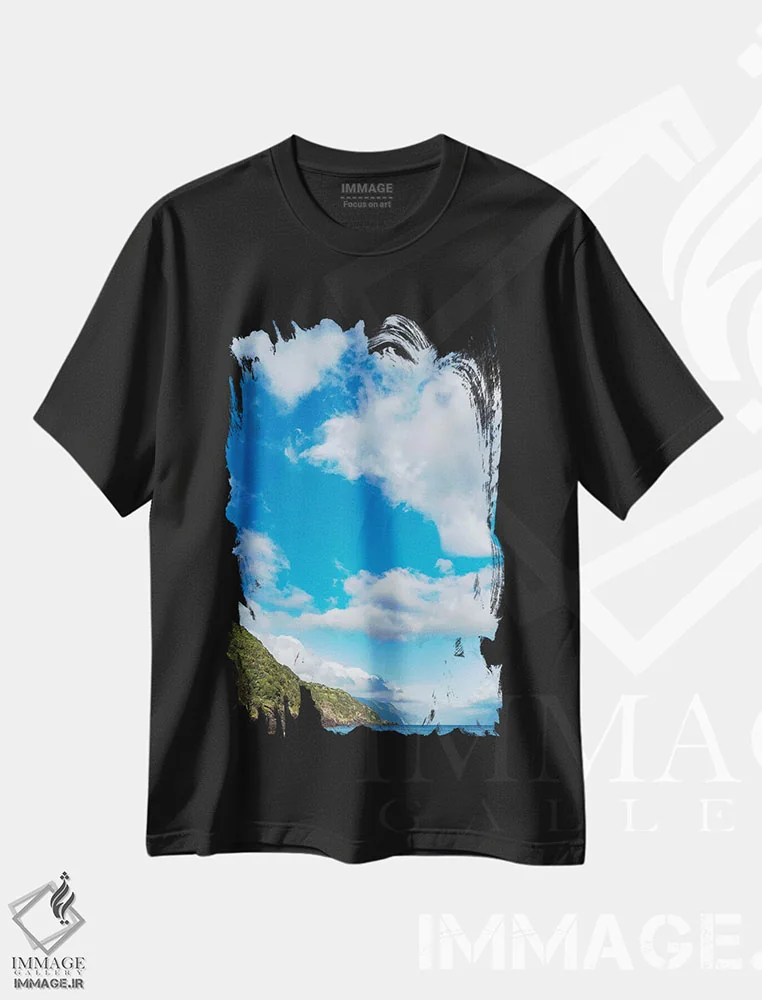 تیشرت مشکی طرح دار – تیشرت ساحلی ,View Along The Southern Coast. Sao Jorge Island, Azores, Portugal.,روستای کالتا و چشم انداز سواحل جنوبی، جزیره سائو خورخه، آزور، پرتغال اثر مارتین زویک immage.ir