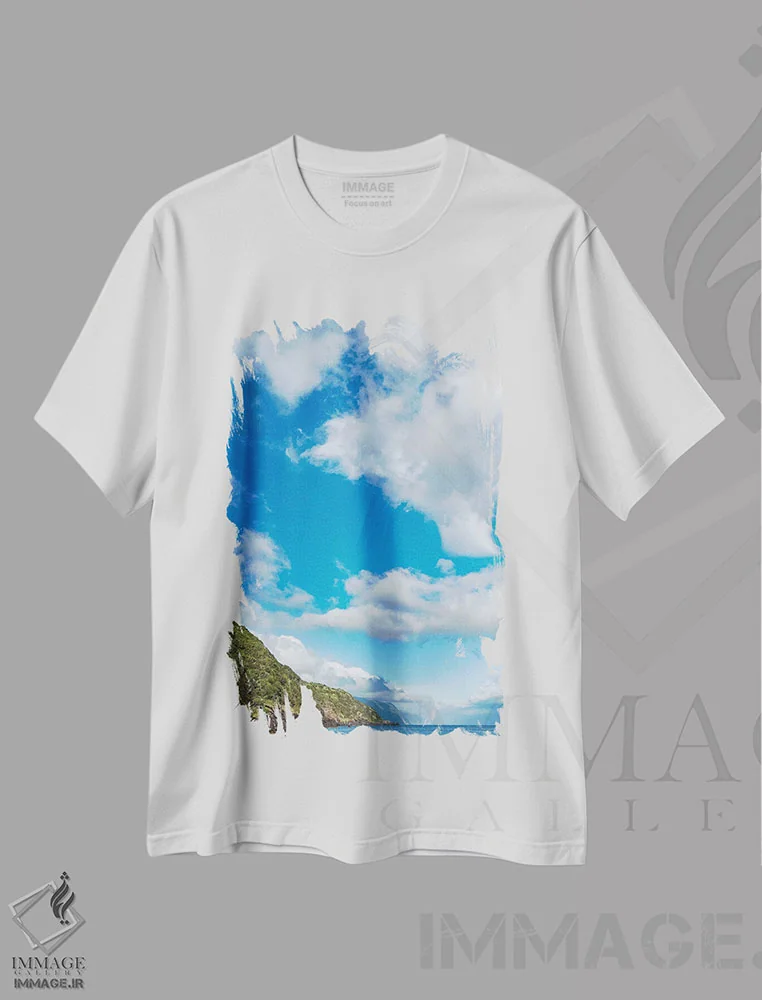 تیشرت سفید طرح دار – تیشرت ساحلی ,View Along The Southern Coast. Sao Jorge Island, Azores, Portugal.,روستای کالتا و چشم انداز سواحل جنوبی، جزیره سائو خورخه، آزور، پرتغال اثر مارتین زویک فروشگاه ایماژ