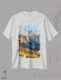 تیشرت سفید طرح دار – تیشرت کوهنوردی ,Italy,قله های مرتفع مشرف به وال ونه جیا، گروه پالادر دولومیت های ترنتینو، ایتالیا اثر مارتین زویک فروشگاه ایماژ
