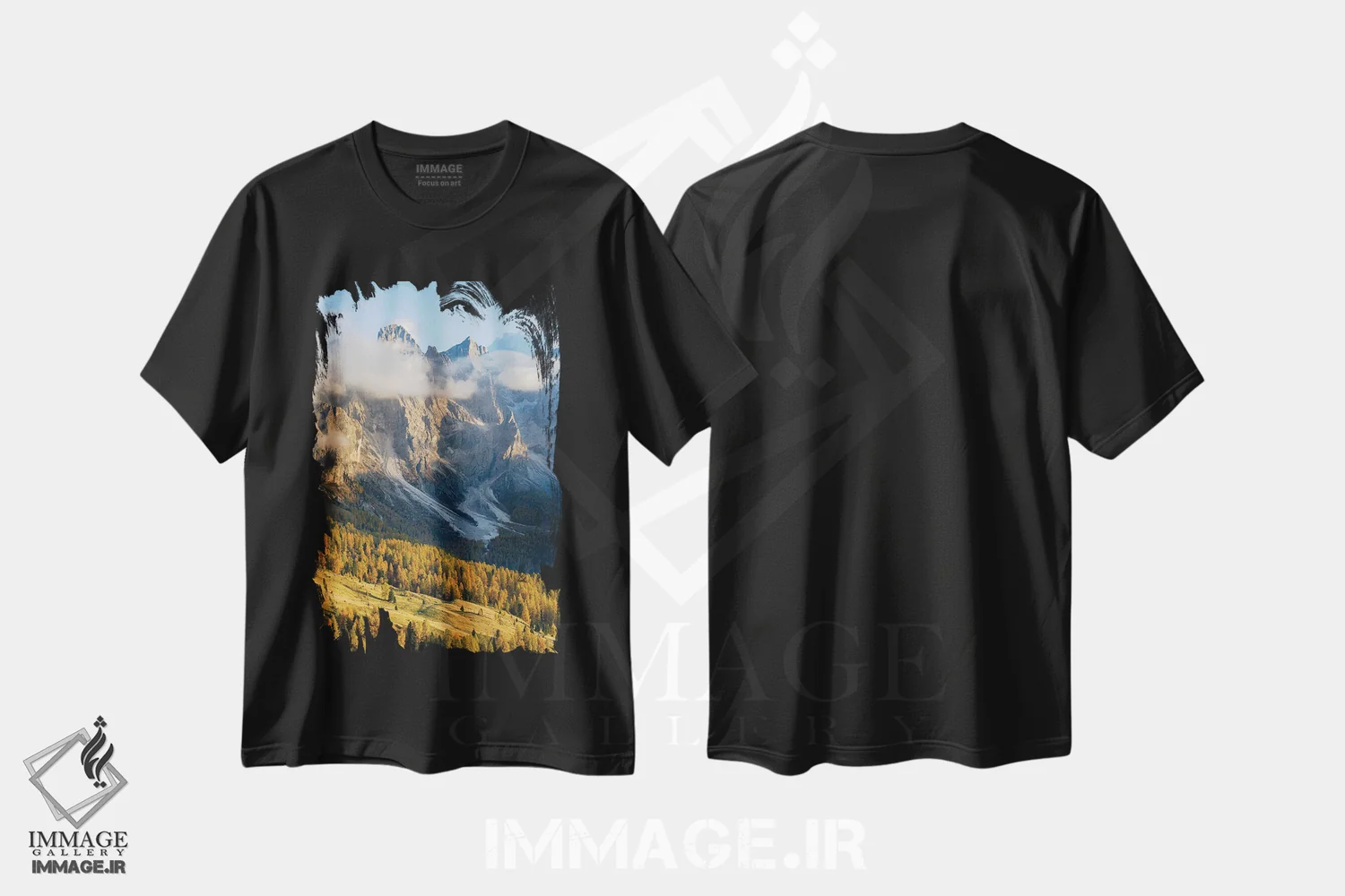 تیشرت مشکی طرح دار – تیشرت کوهنوردی ,Italy,قله های مرتفع مشرف به وال ونه جیا، گروه پالادر دولومیت های ترنتینو، ایتالیا اثر مارتین زویک immage.ir