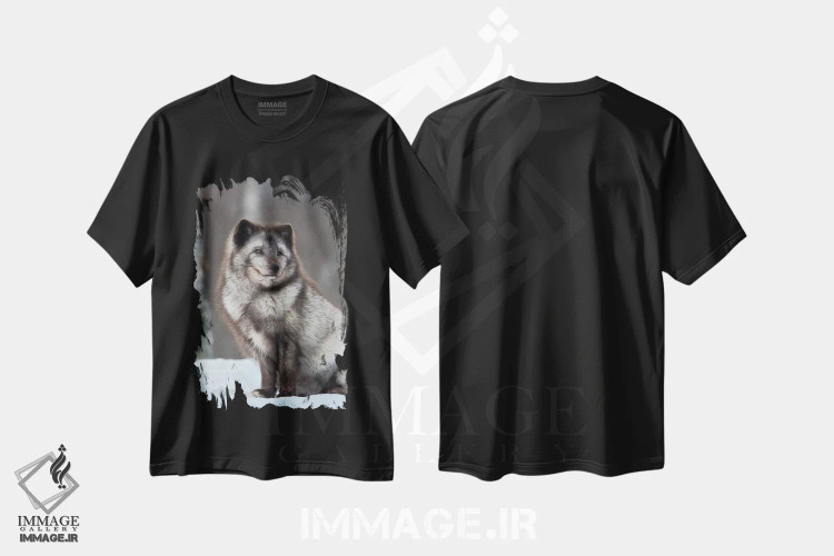 تیشرت مشکی طرح دار – تیشرت حیوانات ,Blue Morph, In Deep Snow During Winter Europe, Norway, Bardu, Polar Park,روباه قطبیدر برف عمیق زمستان، اروپا، نروژ، باردو، پارک قطبی اثر مارتین زویک فروشگاه ایماژ