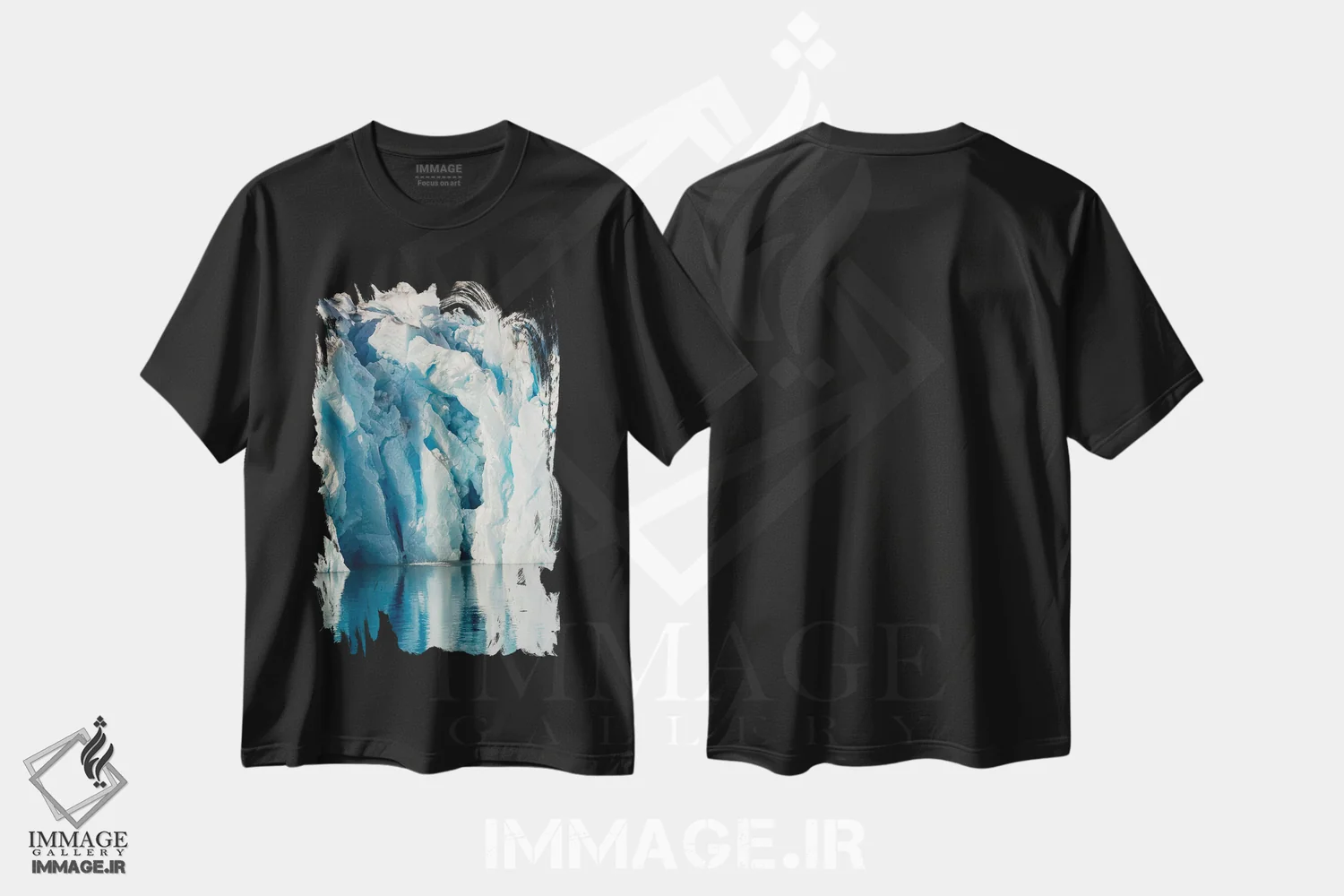 تیشرت مشکی طرح دار – تیشرت طبیعت ,Ammassalik, Danish Territory,یخچال طبیعی کنود راسموسندر فیورد سرمیلیگاک، آماسالیک، قلمرو دانمارک اثر مارتین زویک immage.ir