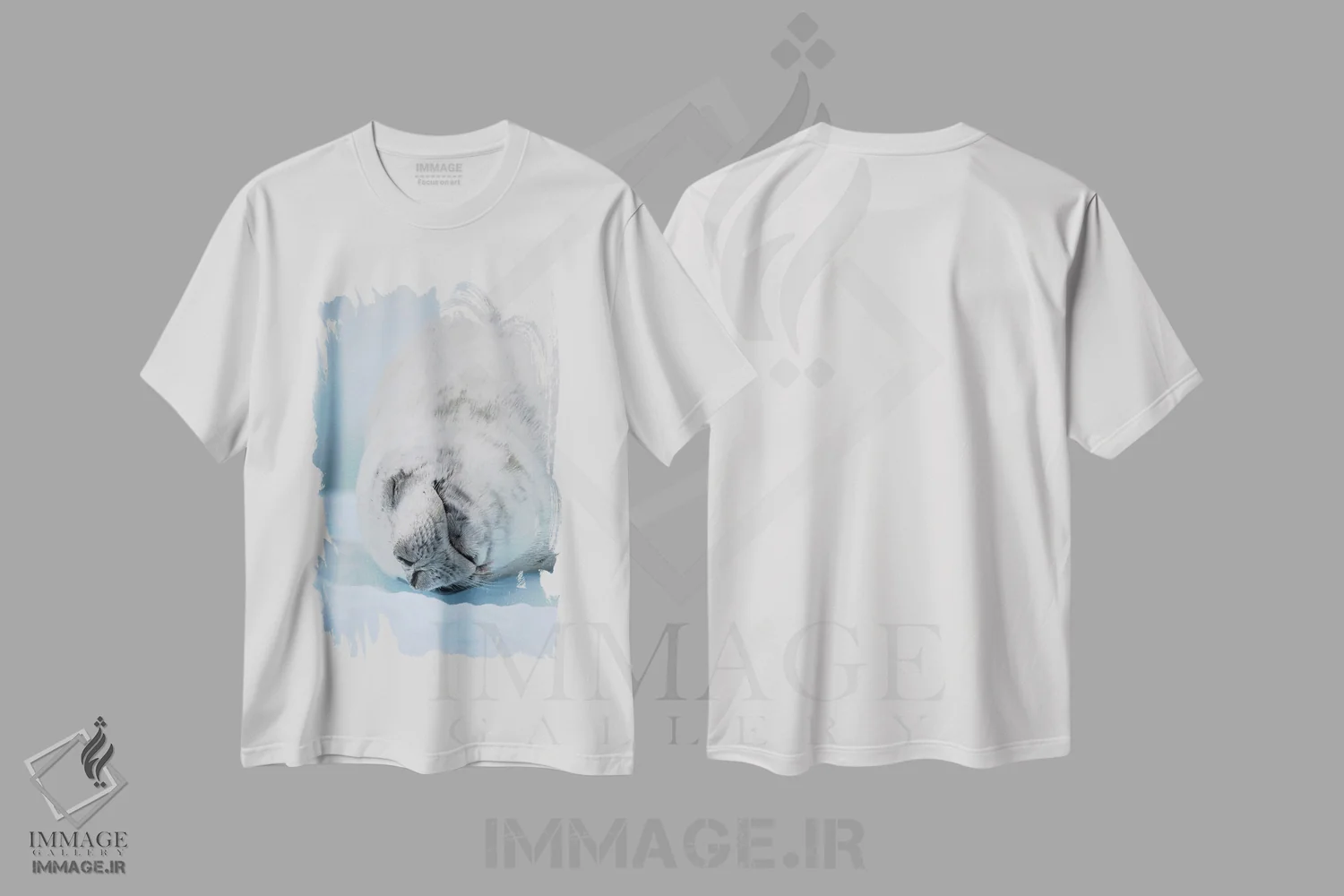 تیشرت سفید طرح دار – تیشرت حیوانات ,Resting On Ice Floe. Antarctica, Antarctic Peninsula, Detaille Island,فک خرچنگ خوار، استراحت بر روی تکه یخ شناور. جنوبگان، شبه جزیره جنوبگان، جزیره دیتایل اثر مارتین زویک فروشگاه ایماژ