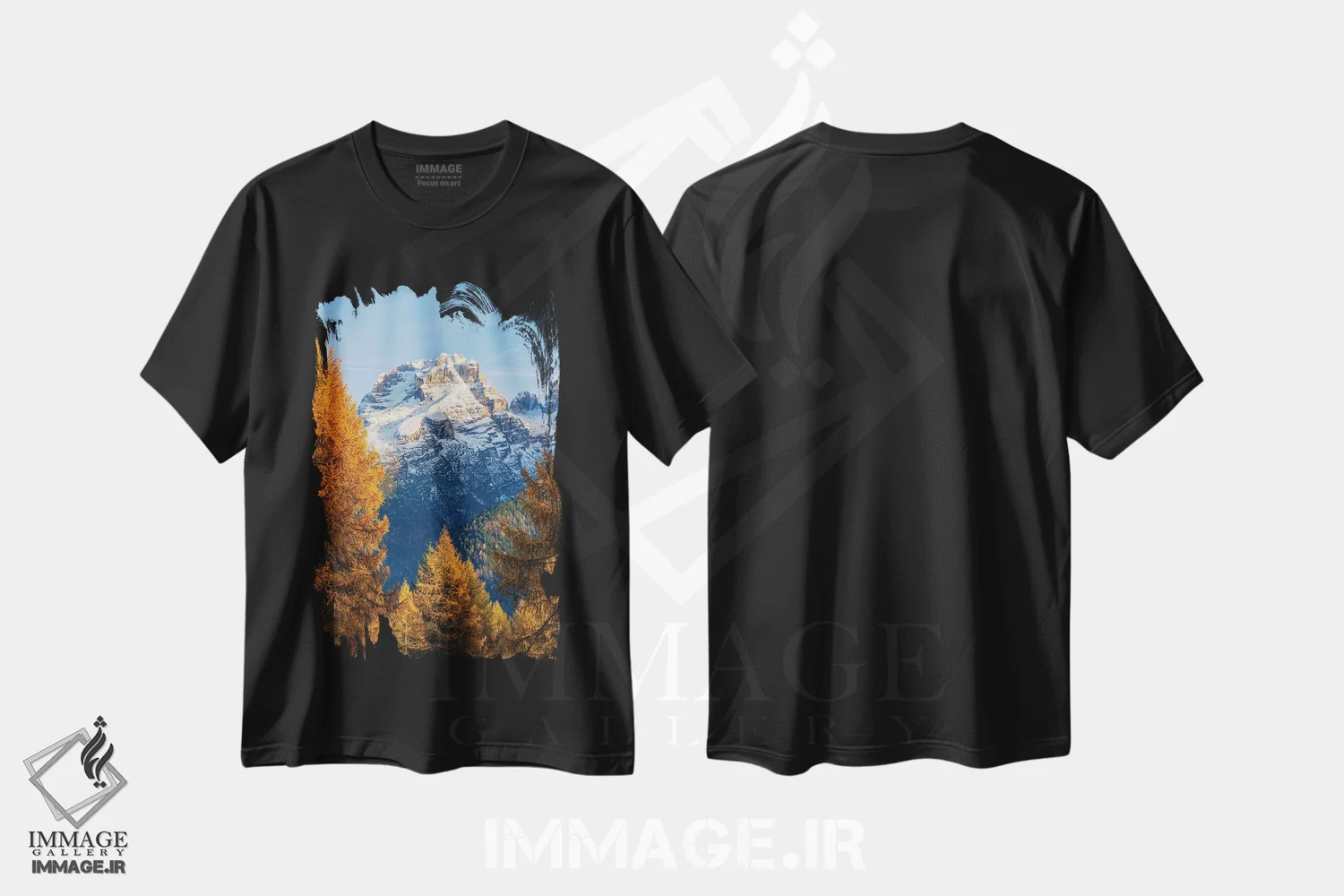 تیشرت مشکی طرح دار – تیشرت منظره ,In The Province Of Trentino In Italy.,قله برنتا. منظره ای از دولومیتی دی برنتا از دره رندنا، استان ترنتینو، ایتالیا اثر مارتین زویک فروشگاه ایماژ