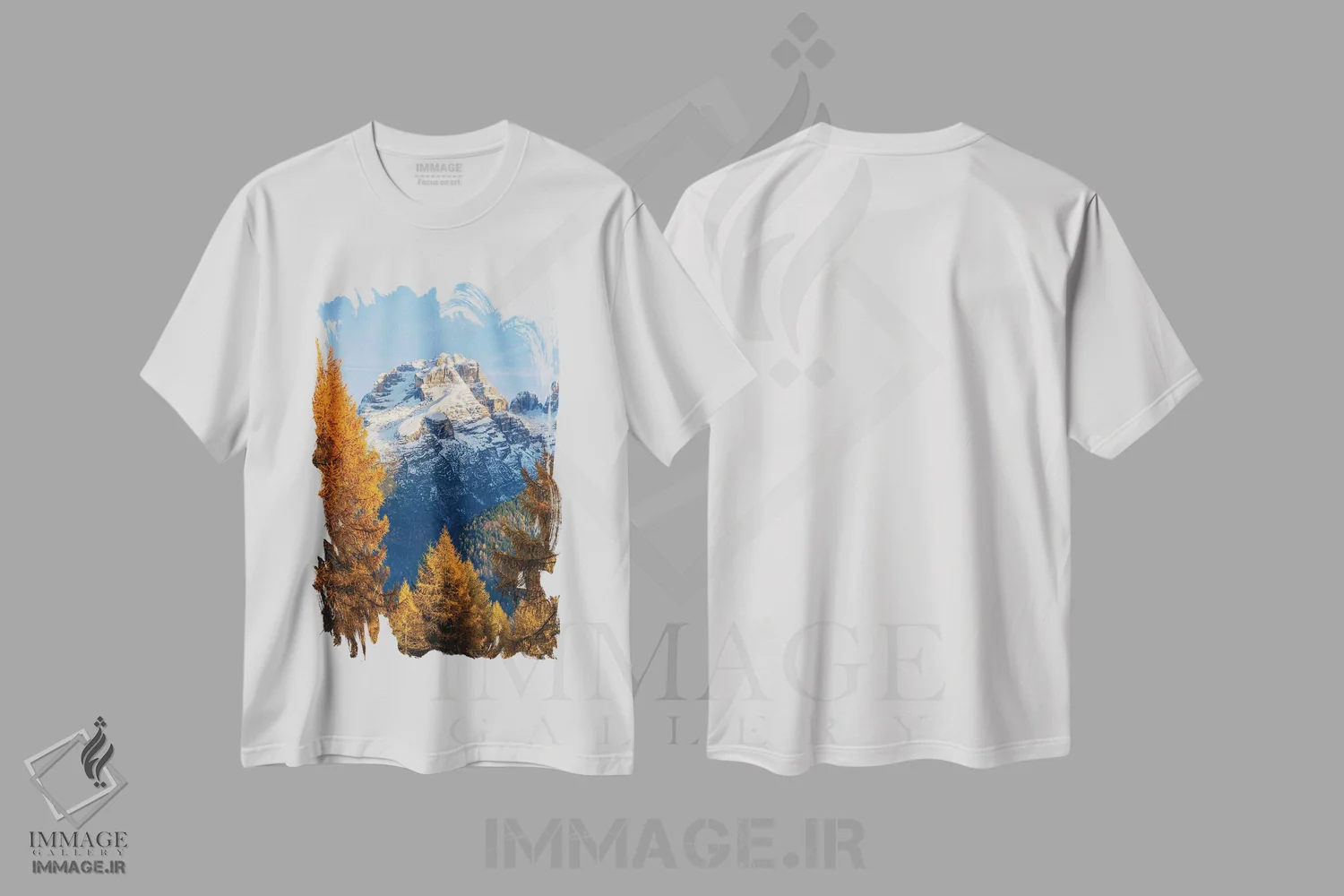 تیشرت سفید طرح دار – تیشرت منظره ,In The Province Of Trentino In Italy.,قله برنتا. منظره ای از دولومیتی دی برنتا از دره رندنا، استان ترنتینو، ایتالیا اثر مارتین زویک immage.ir