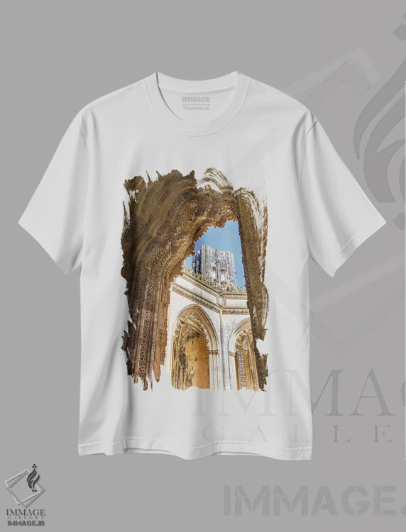 تیشرت سفید طرح دار – تیشرت معماری ,Capelas Imperfeitas, in typical Manueline style. Lisboa, Portugal.,نمازخانه های ناتمام، کاپلای ایمپرفیتاس، به سبک معمول مانوئلینی. لیسبون، پرتغال اثر مارتین زویک فروشگاه ایماژ
