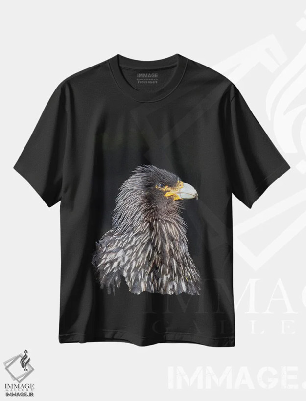 تیشرت مشکی طرح دار – تیشرت حیوانات ,protected and highly intelligent bird of prey. Falkland Islands,کاراکارای فالکلند یا جانی رووک، پرنده شکاری حفاظت شده و بسیار باهوش. جزایر فالکلند اثر مارتین زویک immage.ir