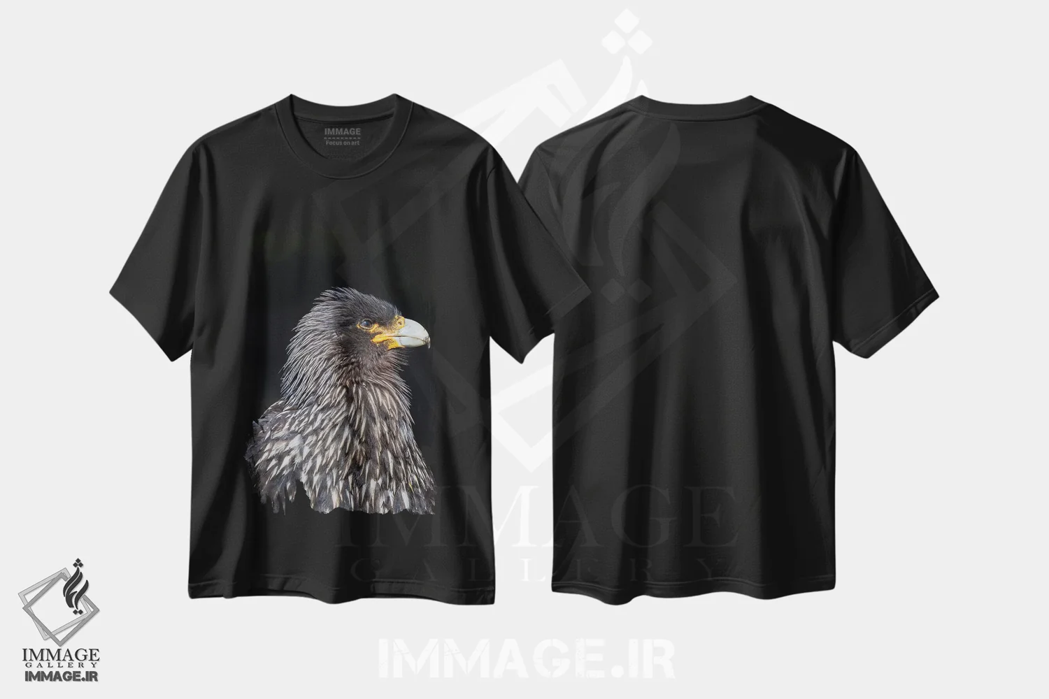 تیشرت مشکی طرح دار – تیشرت حیوانات ,protected and highly intelligent bird of prey. Falkland Islands,کاراکارای فالکلند یا جانی رووک، پرنده شکاری حفاظت شده و بسیار باهوش. جزایر فالکلند اثر مارتین زویک immage.ir