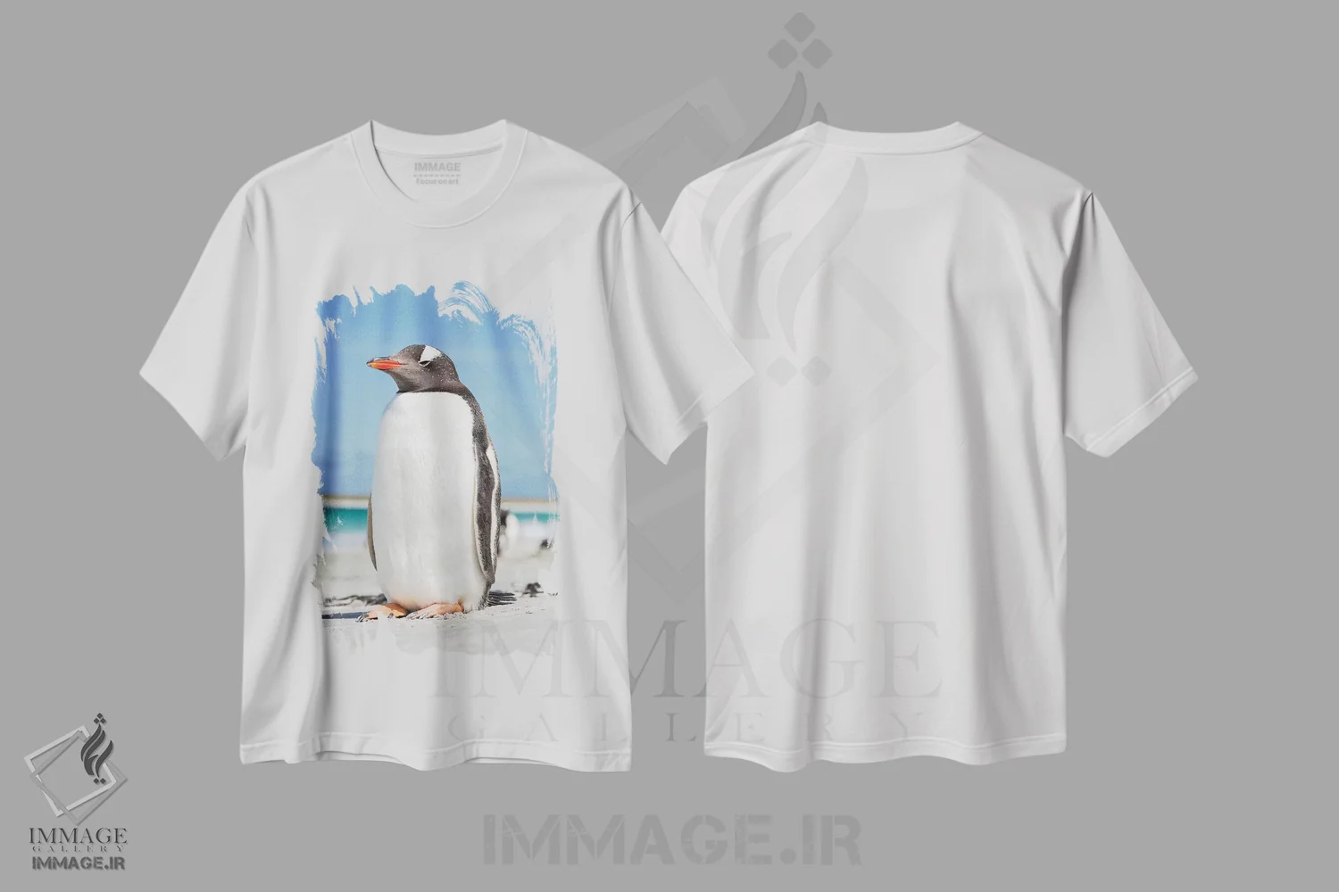 تیشرت سفید طرح دار – تیشرت حیوانات ,پنگوئن جنتو جزایر فالکلند V اثر مارتین زویک فروشگاه ایماژ