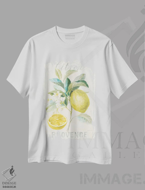 تیشرت سفید طرح دار – تیشرت میوه ,لیمو فلورساک چهارم اثر دان هوی نای immage.ir